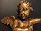 sculptuur, Grande Putto - 75 cm - Hout, Antiek en Kunst