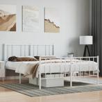 vidaXL Bedframe met hoofd- en voeteneinde metaal wit 140x200, Huis en Inrichting, Slaapkamer | Bedden, Verzenden, Wit, 140 cm