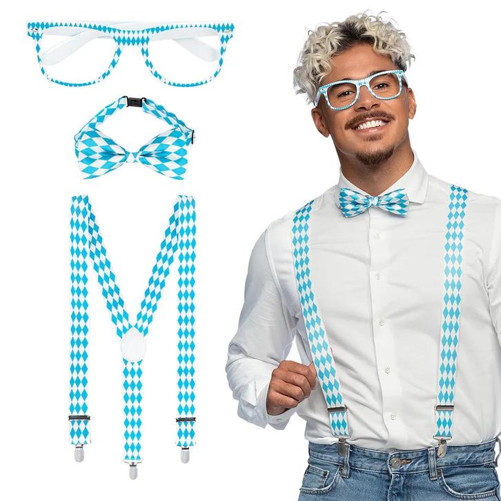 Wit Blauwe Accessoireset 3 delig, Hobby en Vrije tijd, Feestartikelen, Nieuw, Verzenden