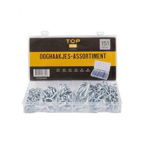 TOPGEAR Ooghaakjes assortiment 151 delig, Doe-het-zelf en Verbouw, Kratten en Dozen, Nieuw, Verzenden