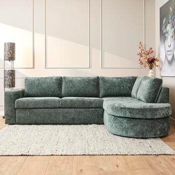 MySofa Alma | 2,5 zits + Divan Rechts | Green | Trenza 21 beschikbaar voor biedingen