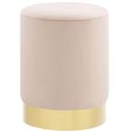 vidaXL Kruk fluweel 28 x 36 cm abrikoos- en goudkleurig, Verzenden, Nieuw, Wit