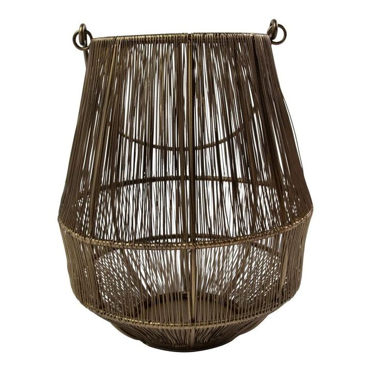 Lantaarn Ijzer zia brons h25 d22cm, Huis en Inrichting, Woonaccessoires | Overige, Verzenden