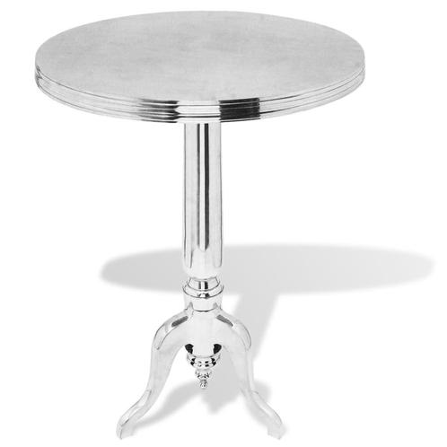 vidaXL Bijzettafel rond aluminium zilver, Huis en Inrichting, Tafels | Bijzettafels, Nieuw, Verzenden