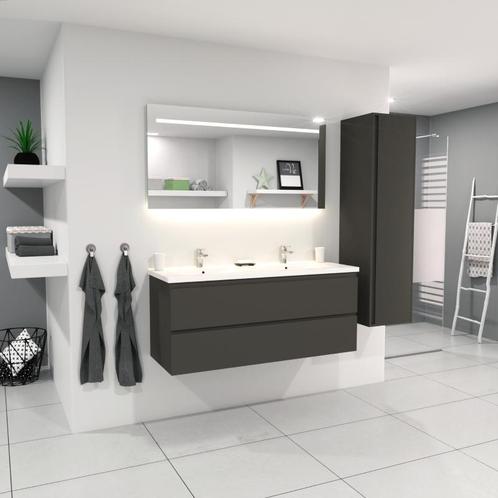Badmeubel Sisilia Mat Grijs 120CM (Badkamermeubels), Huis en Inrichting, Badkamer | Badkamermeubels, Nieuw, Ophalen of Verzenden