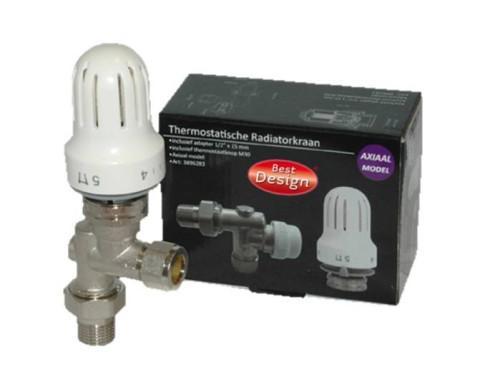 Best Design - Thermo Radiatorkraan Axiaal Best-Design, Doe-het-zelf en Verbouw, Sanitair, Nieuw, Ophalen of Verzenden