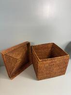 Mand - Prachtige Vintage Birmaanse Rieten Opbergmand met