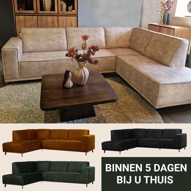 Hoekbank Marcus 4 kleuren, 2 opstellingen, DIRECT LEVERBAAR!, Huis en Inrichting, Banken | Bankstellen, 200 tot 250 cm, 75 tot 100 cm
