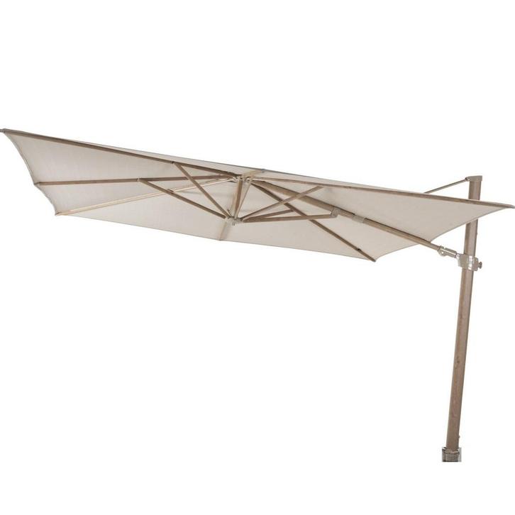 Siesta premium zweefparasol 300x300 cm houtlook sand 4, Tuin en Terras, Parasols, Nieuw, Ophalen of Verzenden