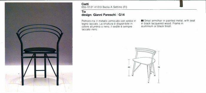 Ciatti - Gianni Pareschi - Stoel - Tia - Hout, Metaal -, Antiek en Kunst, Antiek | Meubels | Stoelen en Banken