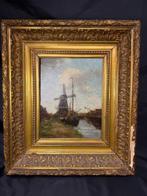 Jacob Willem Gruijter (1856-1908) - Hollandse molen en, Antiek en Kunst