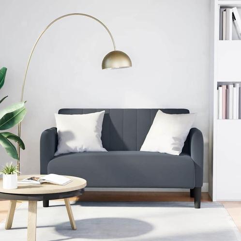 vidaXL Loveseat bank 109 cm fluweel donkergrijs, Huis en Inrichting, Banken | Bankstellen, Nieuw, Stof, Verzenden