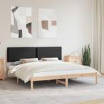 vidaXL Bedframe met Gevoerd Hoofdgedeelte Zwart 180 x 200 cm, Huis en Inrichting, Slaapkamer | Bedden, Verzenden, Nieuw, Zwart