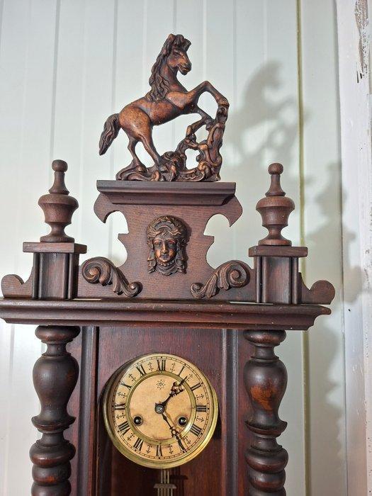 Regulateur wandklok - Junghans - Glas, Hout, Messing -, Antiek en Kunst, Antiek | Klokken
