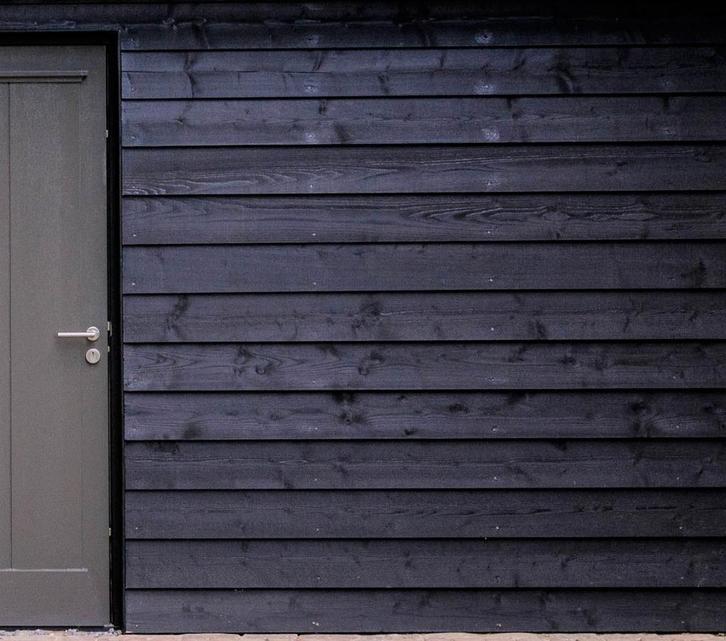 LUVIA Zweeds rabat 9-24x195x5100mm zwart gespoten, Doe-het-zelf en Verbouw, Hout en Planken, Nieuw, Ophalen of Verzenden