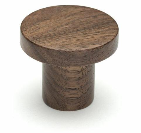 Meubelknop Stockholm Ø48mm walnoot, Doe-het-zelf en Verbouw, Hang- en Sluitwerk, Nieuw, Ophalen of Verzenden