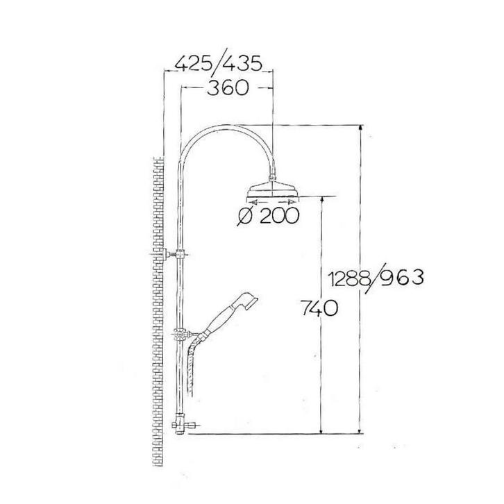 Regendouche Opbouwset Sapho Antea Retro Brons (excl., Doe-het-zelf en Verbouw, Sanitair, Ophalen of Verzenden