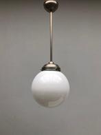 Plafondlamp - Glas, Vernikkeld Messing, Antiek en Kunst, Antiek | Lampen