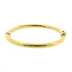 18 Krt. Gouden gedraaide slavenarmband  | Ø 60 mm, Ophalen of Verzenden, Gebruikt, Overige kleuren, Goud
