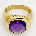 Ring - 18 karaat Geel goud - 5.00ct. tw. Amethist, Sieraden, Tassen en Uiterlijk, Ringen, Nieuw