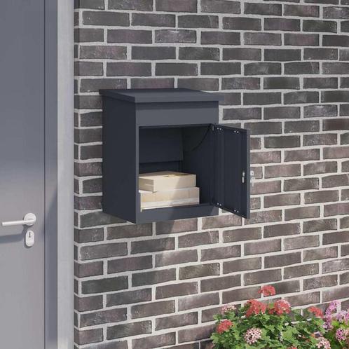 vidaXL Pakket inwerp box Antraciet 44 x 35 x 59 cm Staal, Tuin en Terras, Brievenbussen, Nieuw, Verzenden