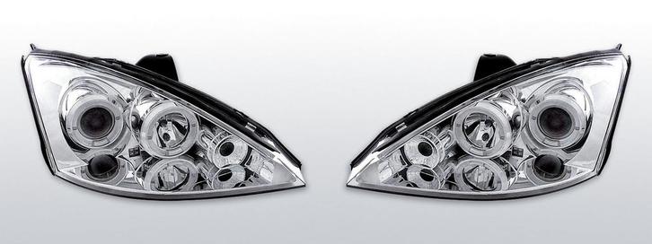 Koplampen Angel Eyes | Ford Focus 1998-2001 | chroom, Auto-onderdelen, Verlichting, Nieuw, Ford, Verzenden