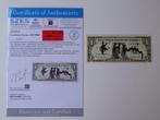Bankbiljet gebruikt als postkaart handgesigneerd (Keith