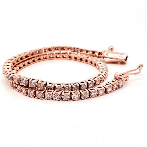 Armband - 14 karaat Roségoud - 2.20ct. tw. Roze Diamant, Sieraden, Tassen en Uiterlijk, Armbanden