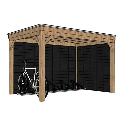 W-line volledig houten fietsenstalling, Fietsen en Brommers, Overige Fietsen en Brommers, Nieuw