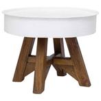 vidaXL Salontafel 60x45 cm massief gerecycled hout wit, Huis en Inrichting, Tafels | Salontafels, 50 tot 100 cm, Verzenden, Nieuw