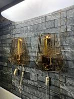 Wandlamp (2) - Elegante Vintage Messing Wandlampen met