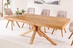 Massief houten eettafel MOSAIK 200 cm natuurlijk gerecycled, Huis en Inrichting, Tafels | Eettafels, Ophalen of Verzenden, Nieuw