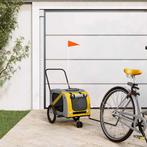 vidaXL Fietskar voor huisdieren, geel en grijs Oxford-stof, Dieren en Toebehoren, Verzenden, Nieuw