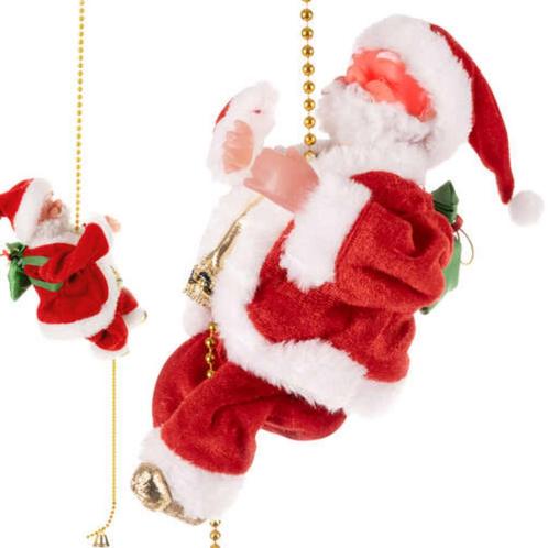 Ruhhy Klimmende Kerstman met Muziek - Batterij-aangedreve..., Diversen, Kerst, Nieuw, Ophalen of Verzenden