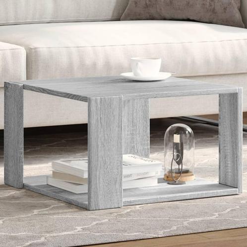 vidaXL Salontafel 51,5x51,5x30 cm bewerkt hout grijs sonoma, Huis en Inrichting, Tafels | Salontafels, 50 tot 100 cm, Nieuw, Overige houtsoorten
