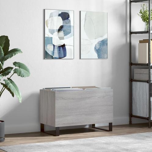 Platenkast - Grijs & Eiken - OP=OP! Snelle beslissers -55%, Huis en Inrichting, Kasten | Boekenkasten, 25 tot 50 cm, Met plank(en)