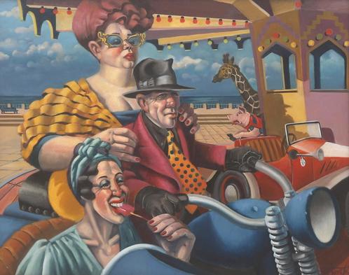 Gerrit Sol (1942), Kermisgangers, Antiek en Kunst, Kunst | Schilderijen | Modern