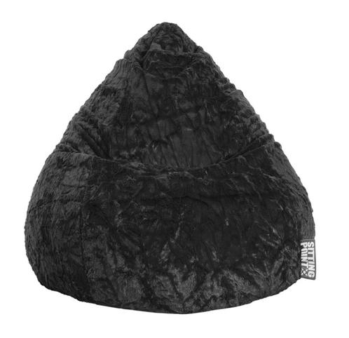 BeanBag Fluffy XL - Zwart, Huis en Inrichting, Zitzakken, Verzenden