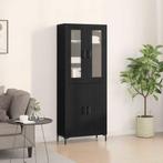 vidaXL Highboard 2 pcs Zwart eiken 69,5 x 34 x 180 cm, Huis en Inrichting, Verzenden, Nieuw, 50 tot 100 cm, Minder dan 100 cm