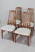 4x Vintage Deens Design eetkamerstoelen, Zo goed als nieuw, Bruin, Hout, Mid century