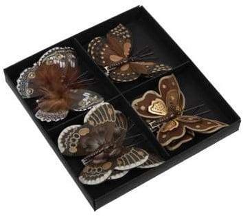 Vlinders Bruin tinten met clip 8 cm pak 8 stuks, Huis en Inrichting, Woonaccessoires | Kunstplanten en Kunstbloemen, Nieuw, Ophalen of Verzenden