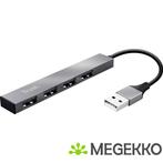 Trust Halyx 4-Port Mini USB Hub Aluminium, Verzenden, Nieuw, Trust