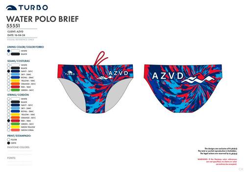 Turbo waterpolobroek azvd voorbeeld 6, Watersport en Boten, Waterpolo, Nieuw, Verzenden