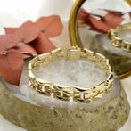 Gouden Bismarck schakel armband | 19,5 cm (schakelarmband), Ophalen of Verzenden, Gebruikt, Overige kleuren, Goud
