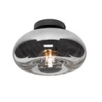 Art Deco plafondlamp zwart met smoke glas - Ayesha, Huis en Inrichting, Lampen | Plafondlampen, Nieuw, Glas, Art Deco