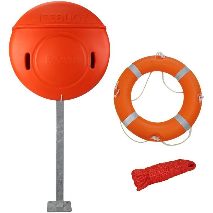 Reddingsboei In Kast op Paal met Reddingslijn, Watersport en Boten, Accessoires en Onderhoud, Ophalen of Verzenden