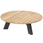 Cosmic loungetafel teak rond 78x25 cm slate antraciet, Ophalen of Verzenden, Nieuw, Teakhout
