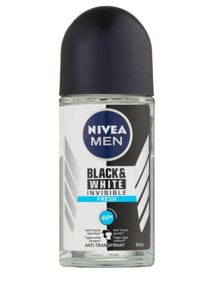 Nivea Deoroller Men Black & White Invisible Fresh - 50 ml, Sieraden, Tassen en Uiterlijk, Uiterlijk | Lichaamsverzorging, Ophalen of Verzenden