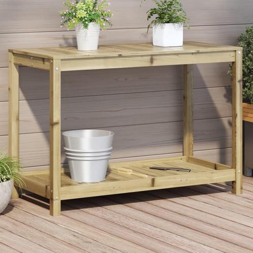 vidaXL Oppottafel met schap 108x50x75 cm geïmpregneerd, Tuin en Terras, Overige Tuin en Terras, Nieuw, Verzenden