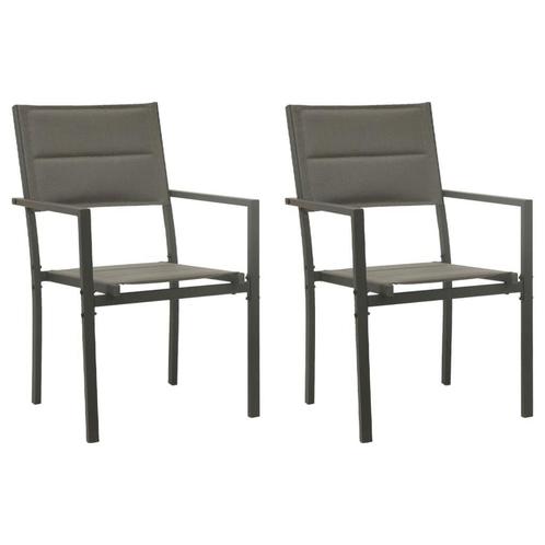2x Tuinstoel Grijs | 57% Korting | Goedkope Buitenstoelen, Tuin en Terras, Tuinstoelen, Stapelbaar, Nieuw, Textileen, Ophalen of Verzenden